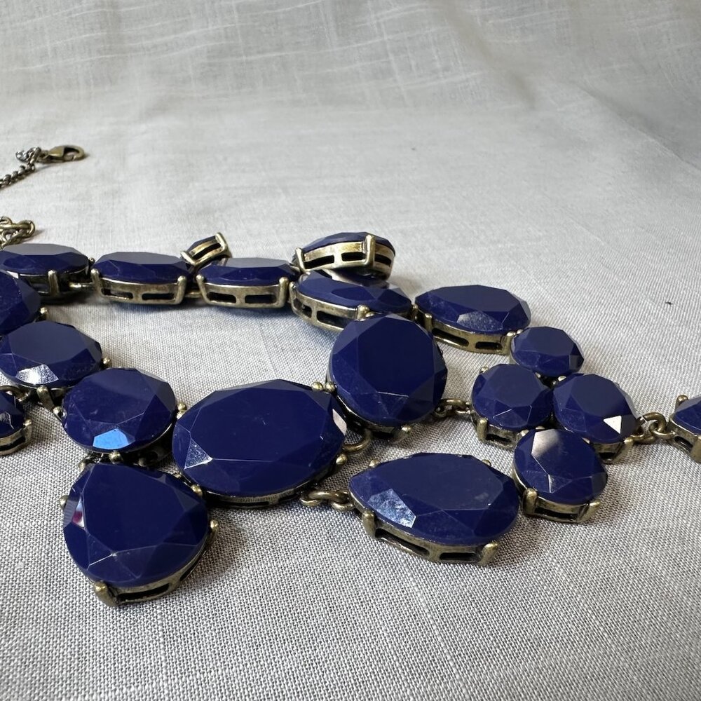 J. Crew Dark Blue Cascading Stone Necklace - Picture 7 of 13